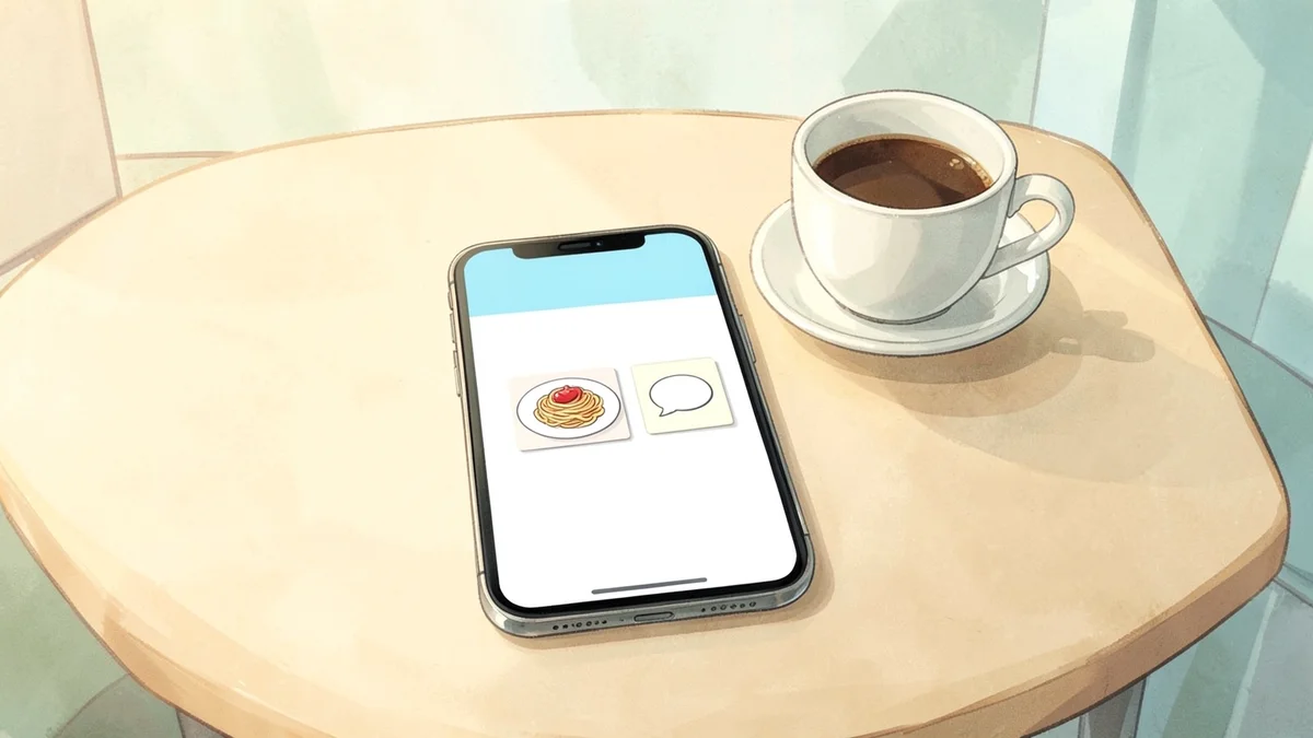 カレンダーの予定に、料理と会話のメモを書き足したスマホ